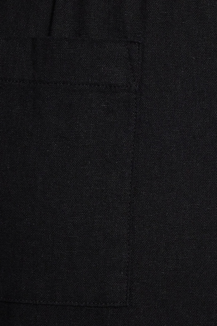 Millie Linen Pull-On Pants, Jet Black, large