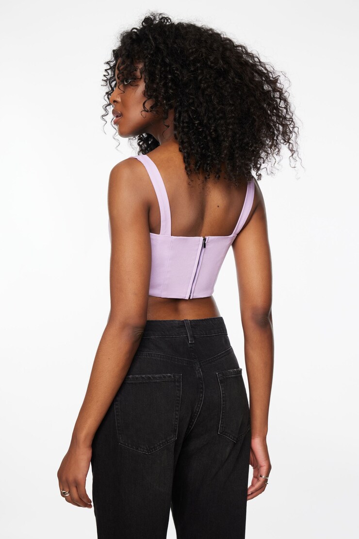 Saige Square Neck Corset Top  Lavendula Purple large