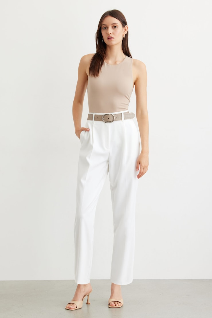 Belted Kendall Slim Pants Bright White large