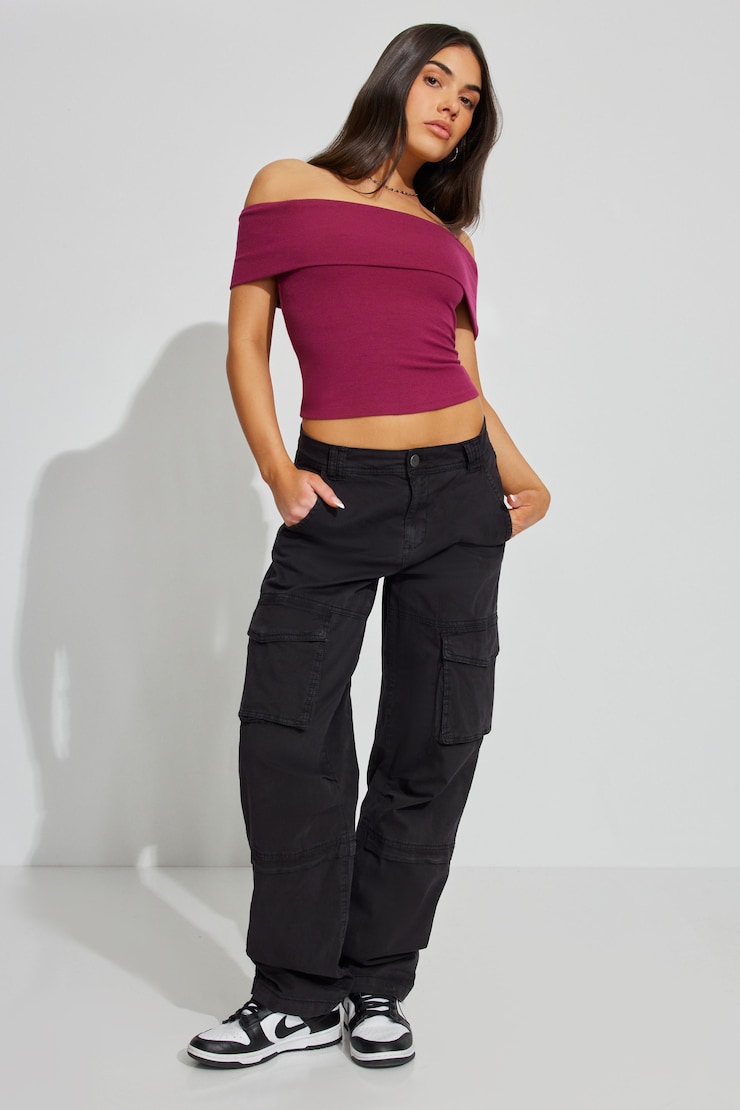 Remi Straight Cargo Pant, Jet Black, large