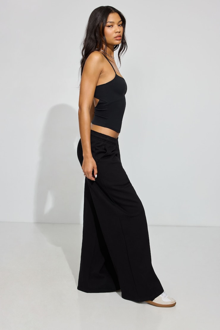 UltraFleece Super Wide Leg Sweatpants, Jet Black, large