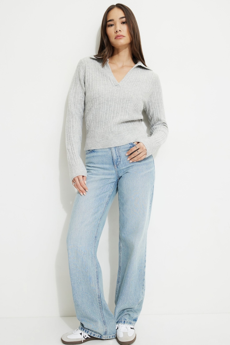 Heavenlyarn™ Polo Sweater Winter Mist Mix large