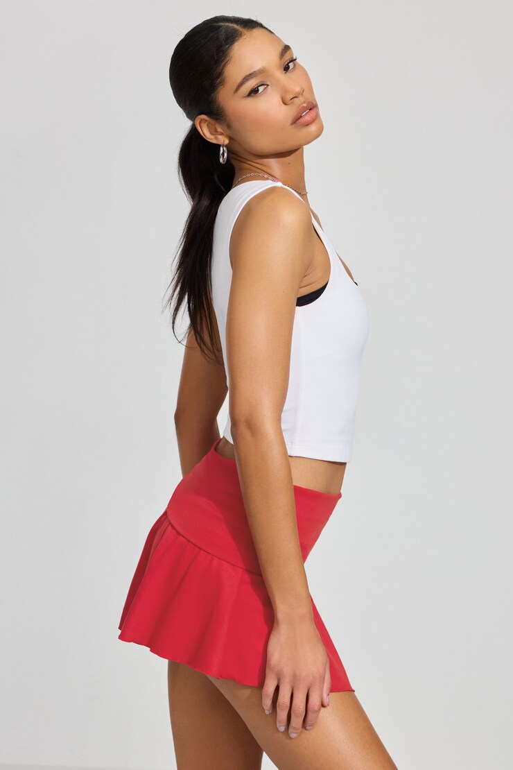 Hilary Foldover Skort, Jester Red, large