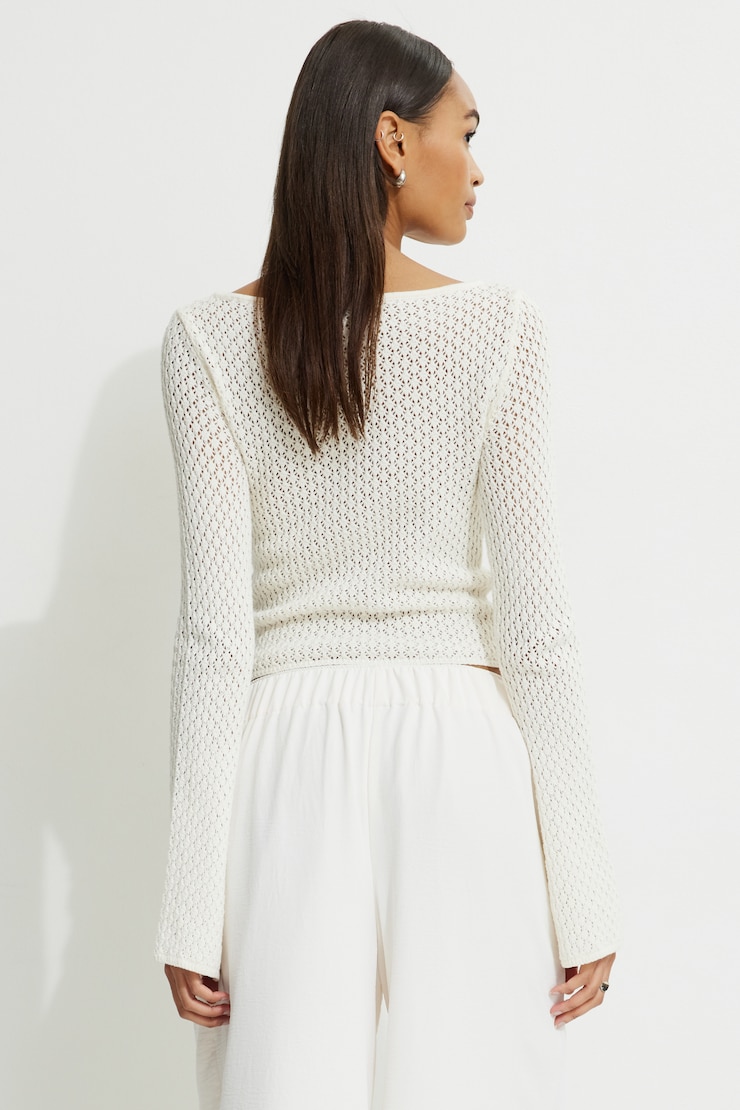 Carlina Crocheted Sweater Sea Salt Off White large