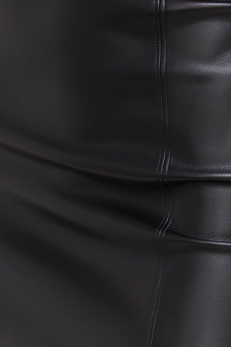 Marlow Faux Leather Midi Skirt Jet Black large