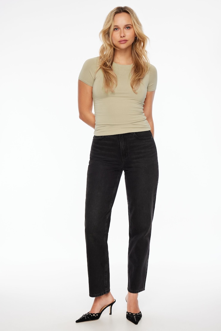Drea Crewneck Jersey T Shirt Pure Cashmere Taupe large