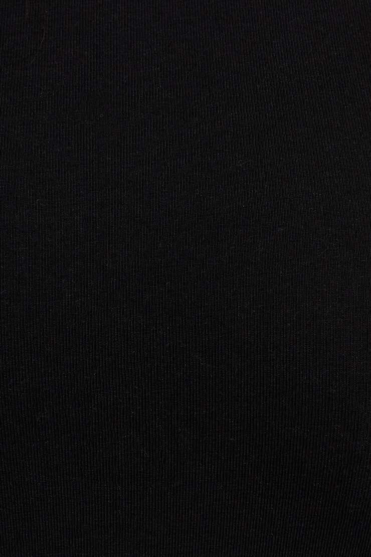 Crew Neck Open Back Tie Top, Jet Black, large