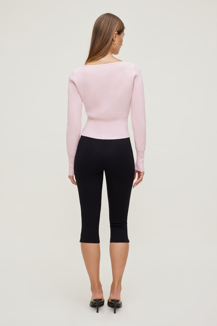 Sara Ribbed Cinch Hem Cardigan Pale Lilac Pink large