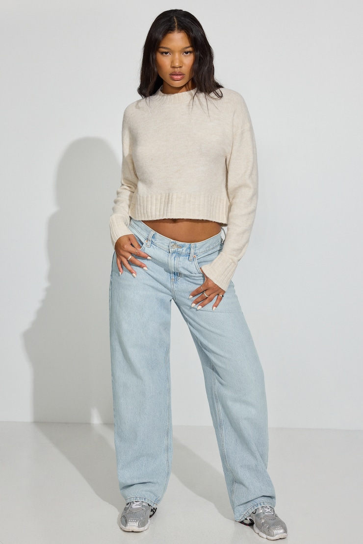 Long Sleeve Spongy Crewneck Sweater