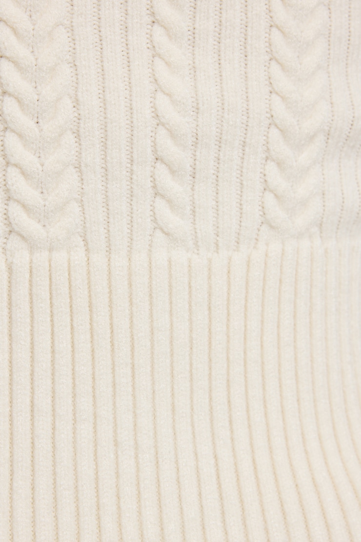 Cable Knit Zippy, Sea Salt Off-White, large