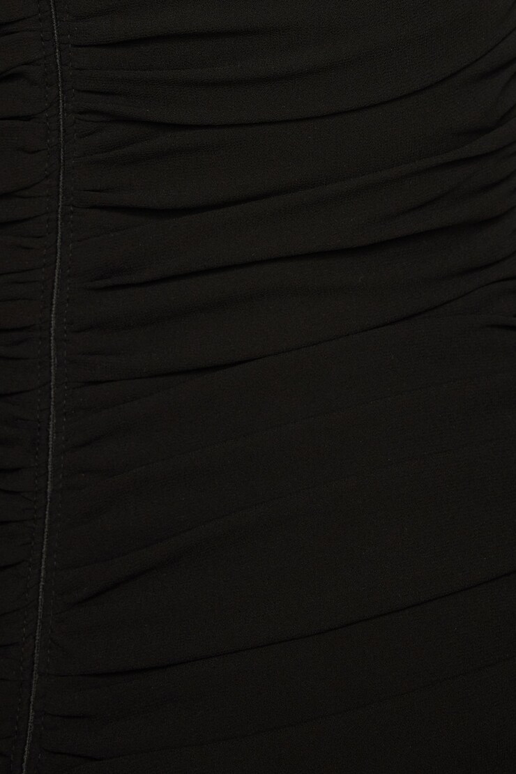 Ruched Mini Dress With Rosette Jet Black large