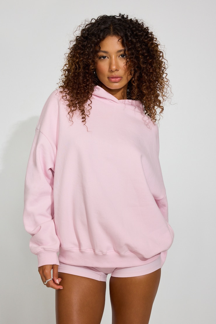 UltraFleece Hoodie, Light Pink with "Off Duty" Art, large