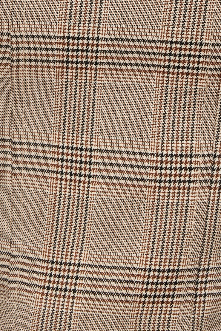 Karla Square Neck Corset Top Brown and Beige Plaid large