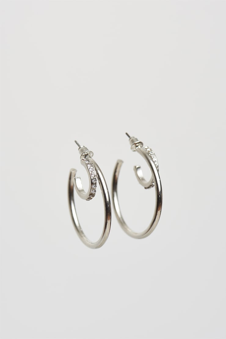 Anneaux d’oreilles doubles Argent large