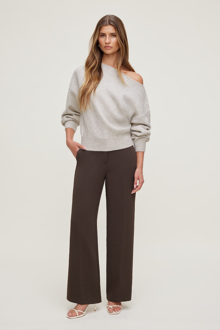 Lola Off Shoulder Sweater Atmosphere Melange Beige large