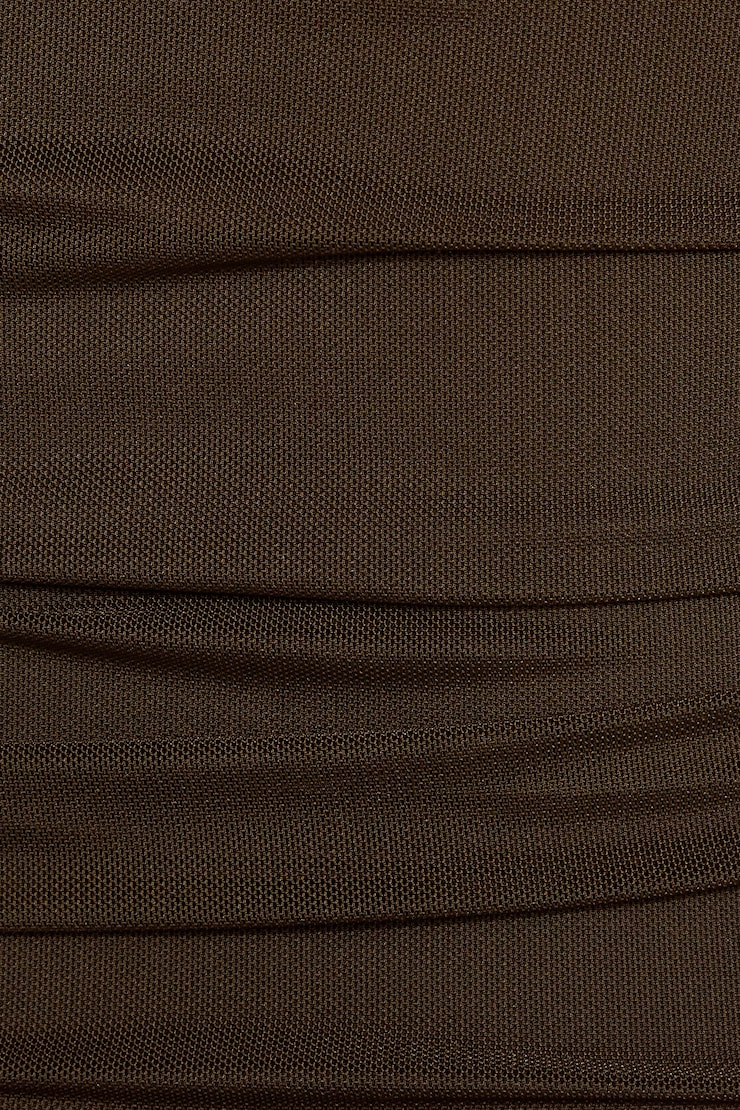 Rosalie Ruched Tube  Top, Armadillo Brown, large