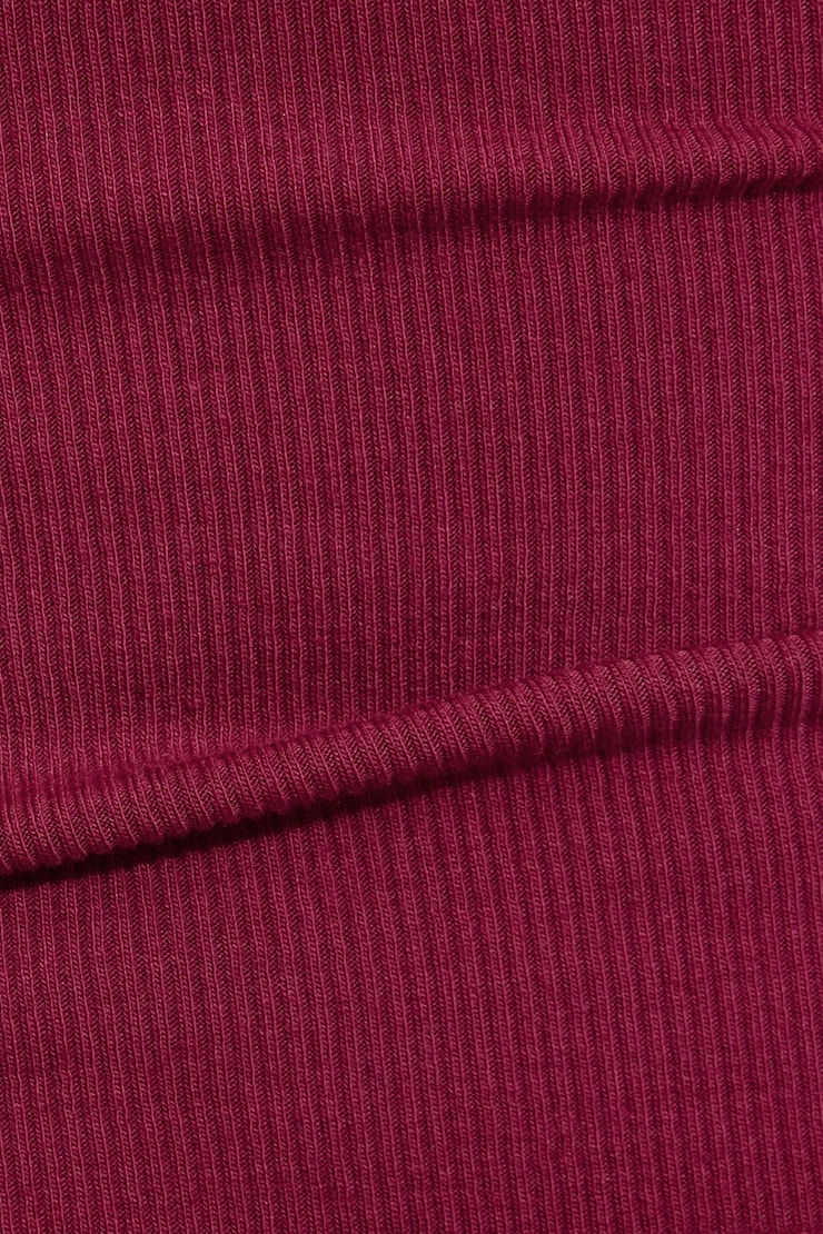 Scoop Ribbed Halter Top, Sour Cherry Burgundy, large