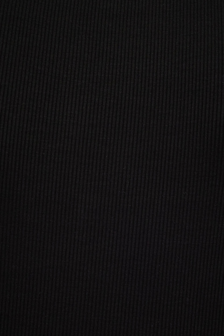 Jacquie Ribbed Button Up Top Jet Black w/White Tipping large