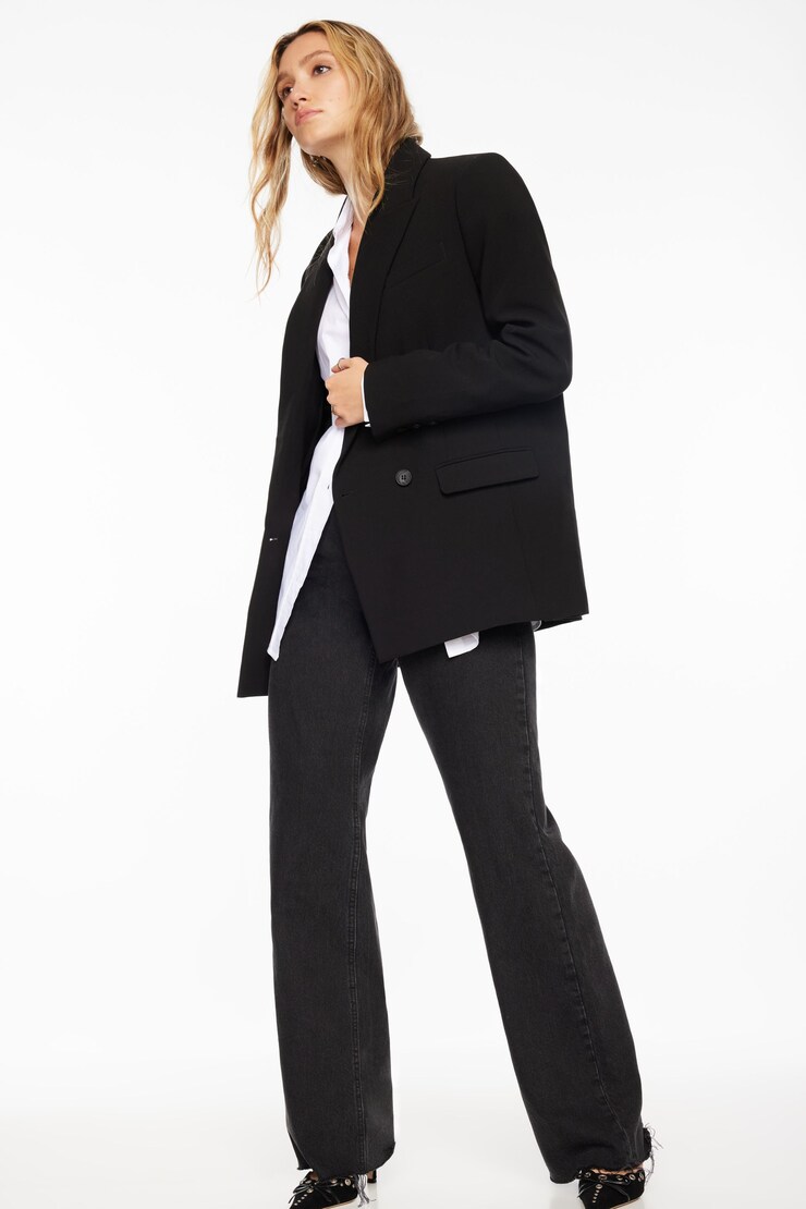 Anya Double Breasted Blazer Jet Black  large
