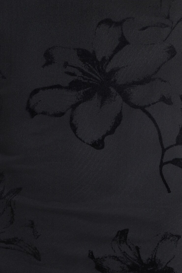 Victoria Scoop Maxi Dress Black Lily Flowers large