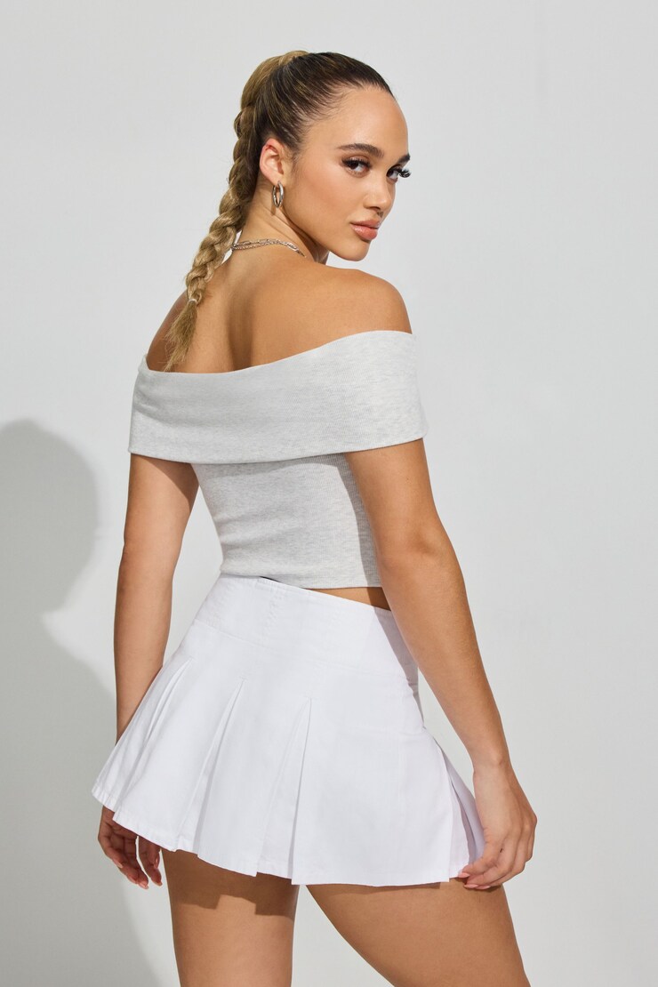 Lexi Pleated Skort, Bright White, large