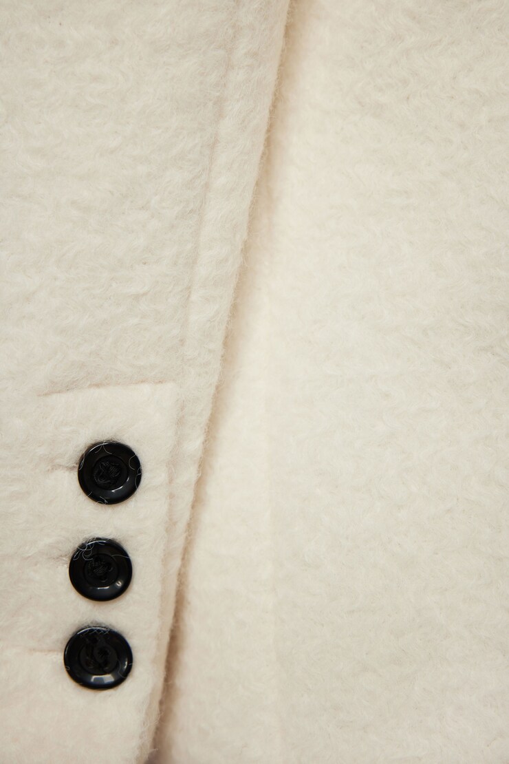Bouclé Double Breasted Coat Sea Salt Off-White large