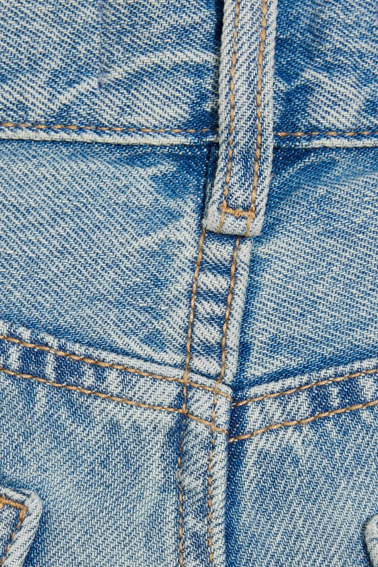 Low Rise Cuffed Denim Shorts, Reese Blue, large