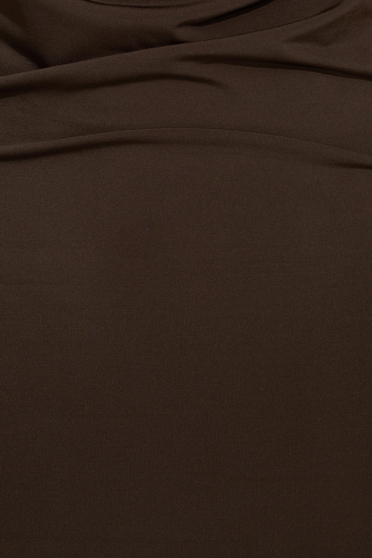 Deep Plunge Cowl Neck Mini Dress