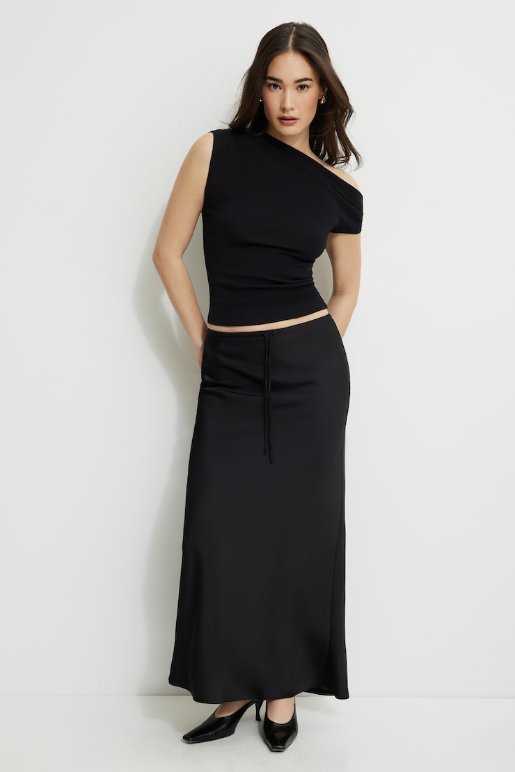 Off Shoulder Draped Jersey Top | Dynamite