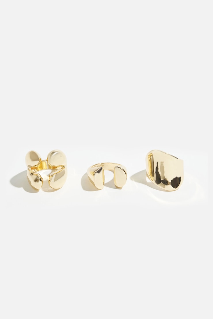 3-Pack Modern Open Rings Gold large