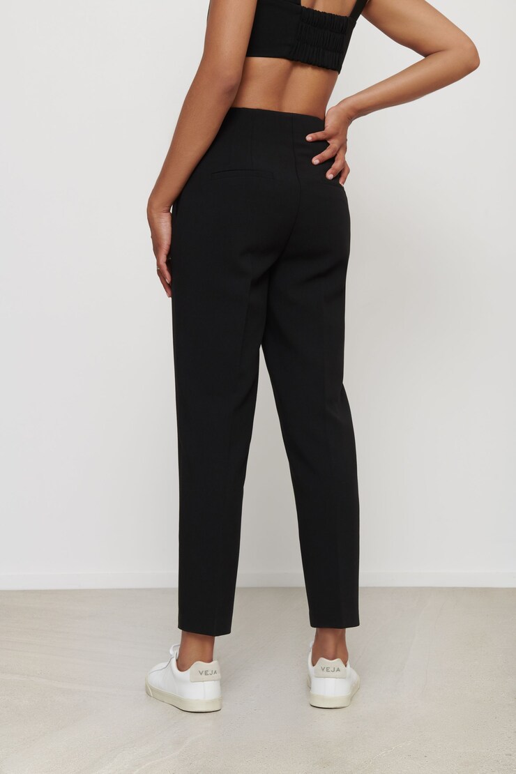 Kendall High Waist Straight Pants Jet Black large