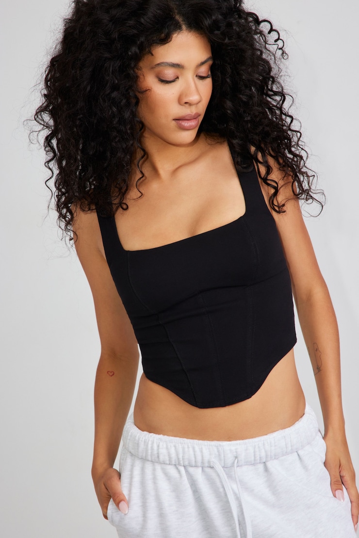 Corset Tank, Jet Black, large