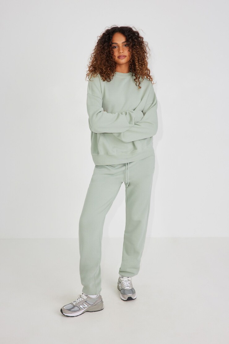 Elevated Crewneck Pocket Sweatshirt, Macaroon Mint Green, large