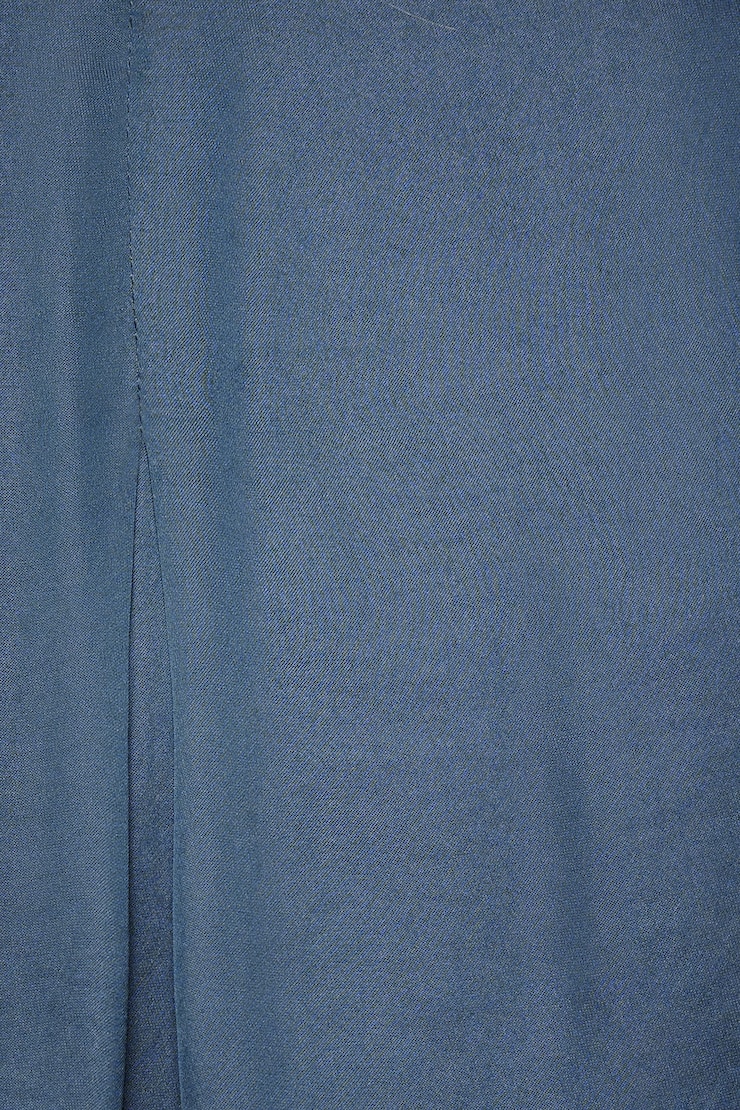 Long Sleeve Satin Wrap Bodysuit Ensign Blue large
