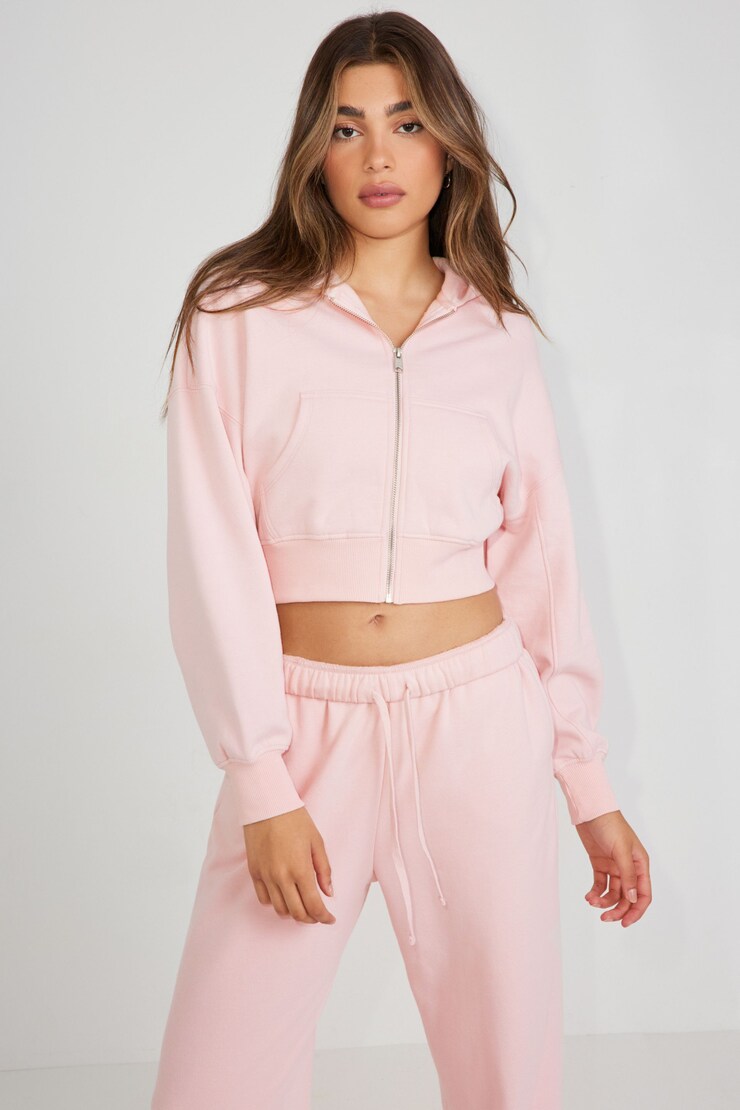 Cocoon Zippy Hoodie, Chalk Pink, large
