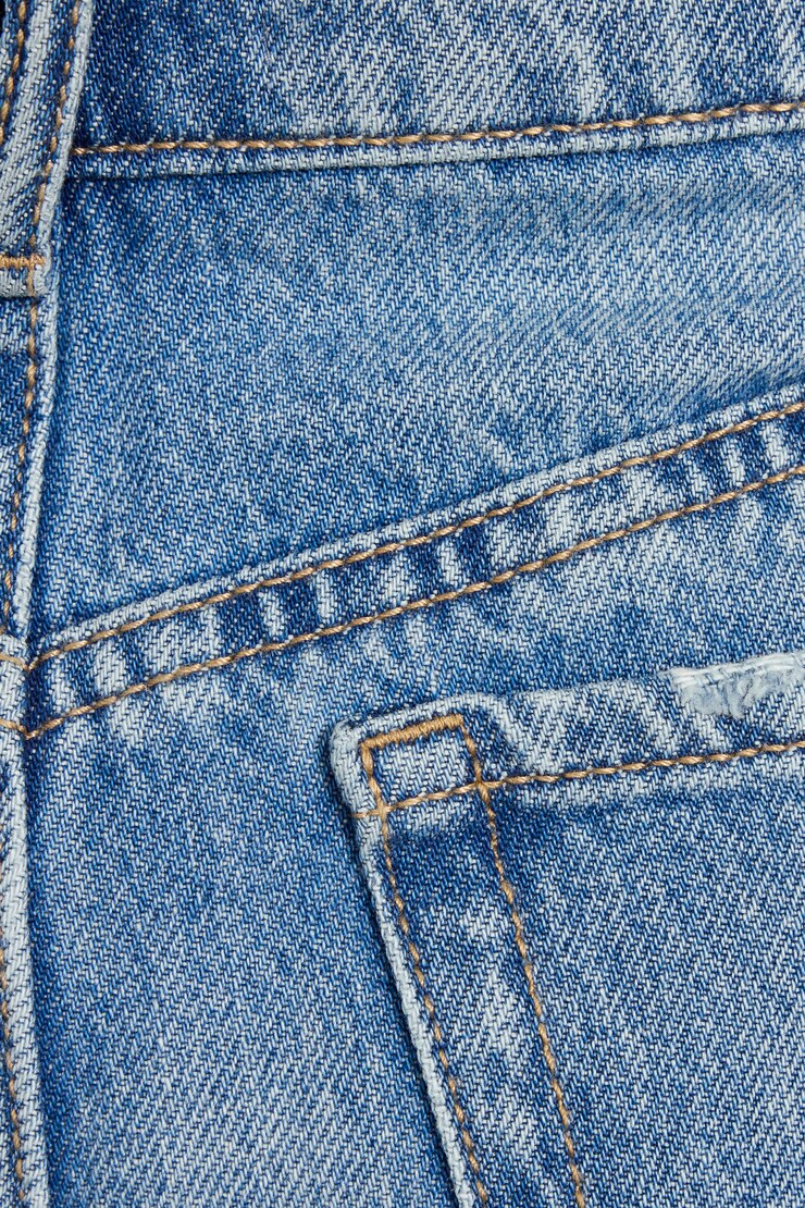 Denim Relaxed A-Line Shorts, Florie Blue, large