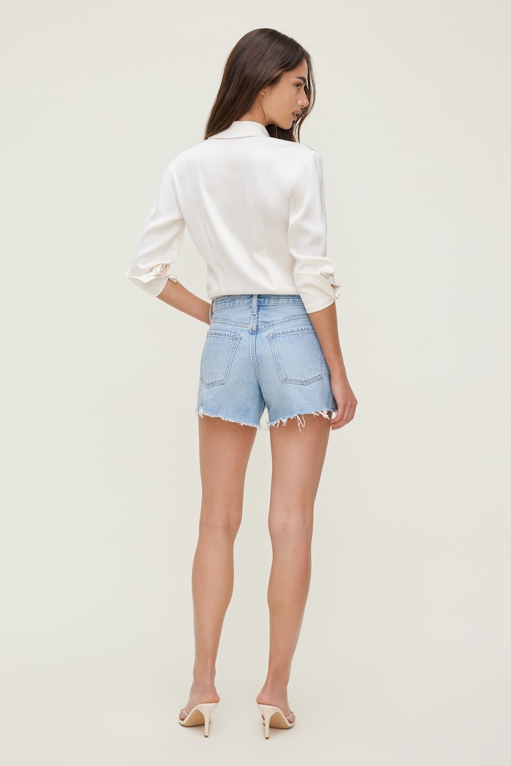 Short en denim décontracté à taille mi-haute James