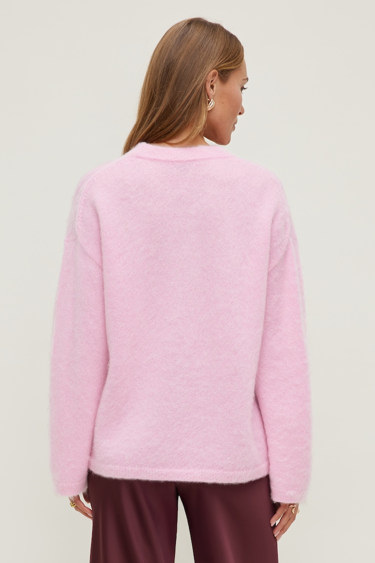 Premium Mohair Wide Sleeve Sweater Pink | Dynamite