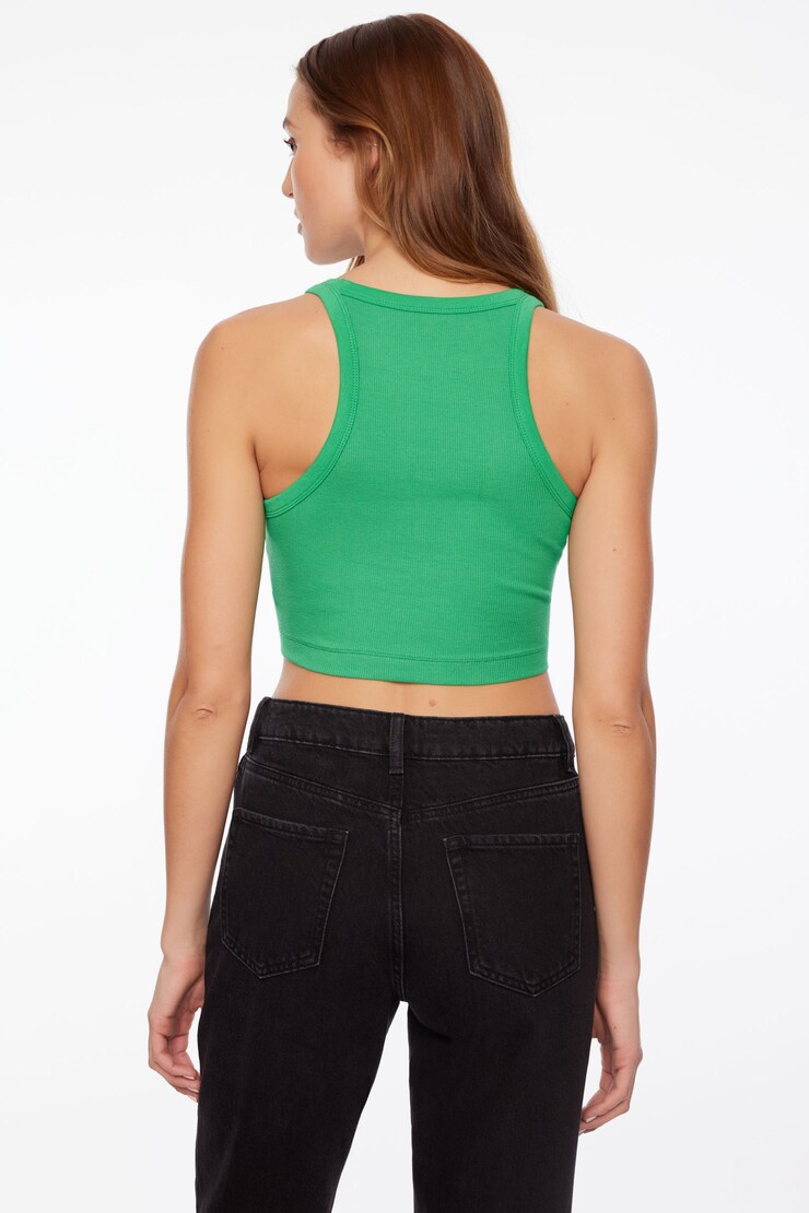 Camden Scoop Neck Crop Top  Amazonia Green  large