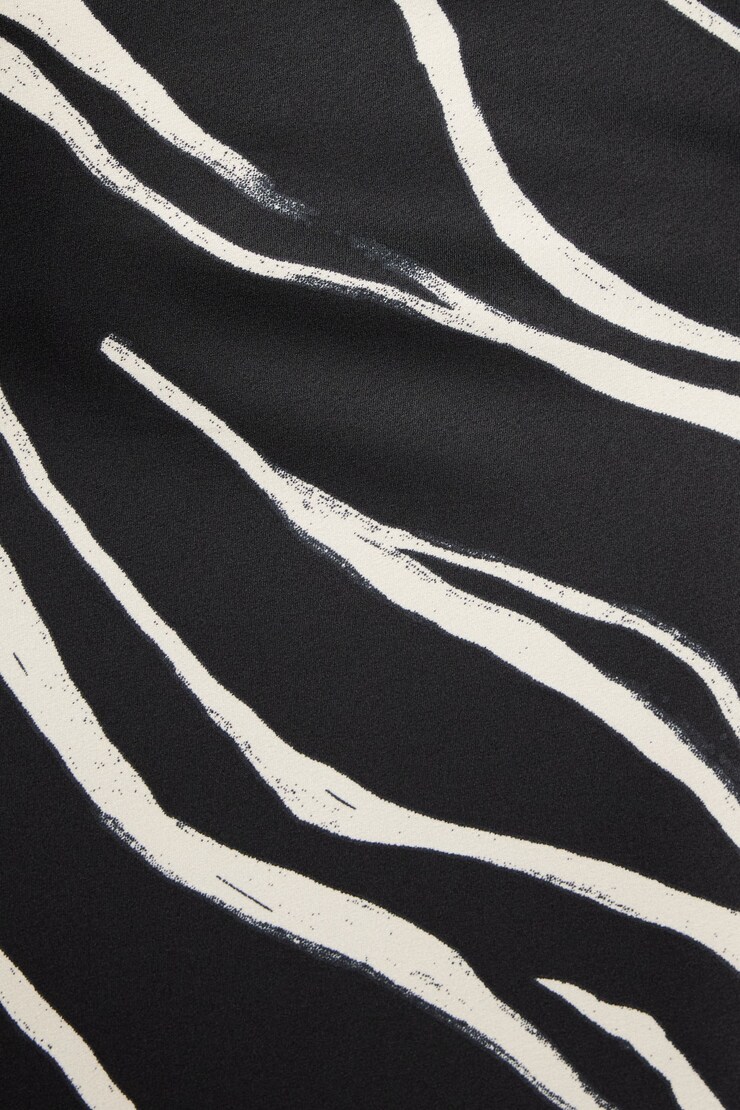 Melody Satin Slip Midi Skirt Black & Cream Wave large