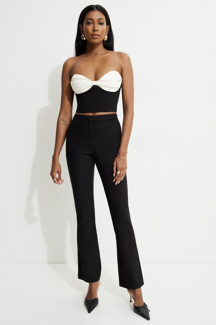 Bow Bustier Top Black | Dynamite
