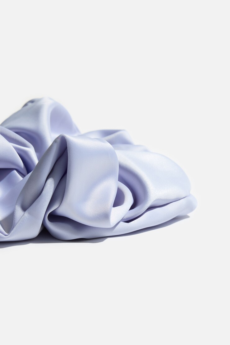 Oversized Satin Scrunchie Blue Monday large