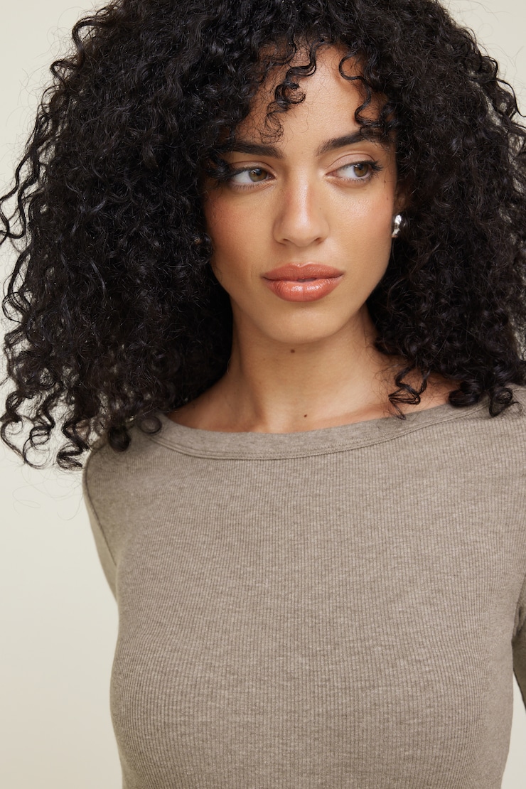 Nola Ribbed Long Sleeve T Shirt