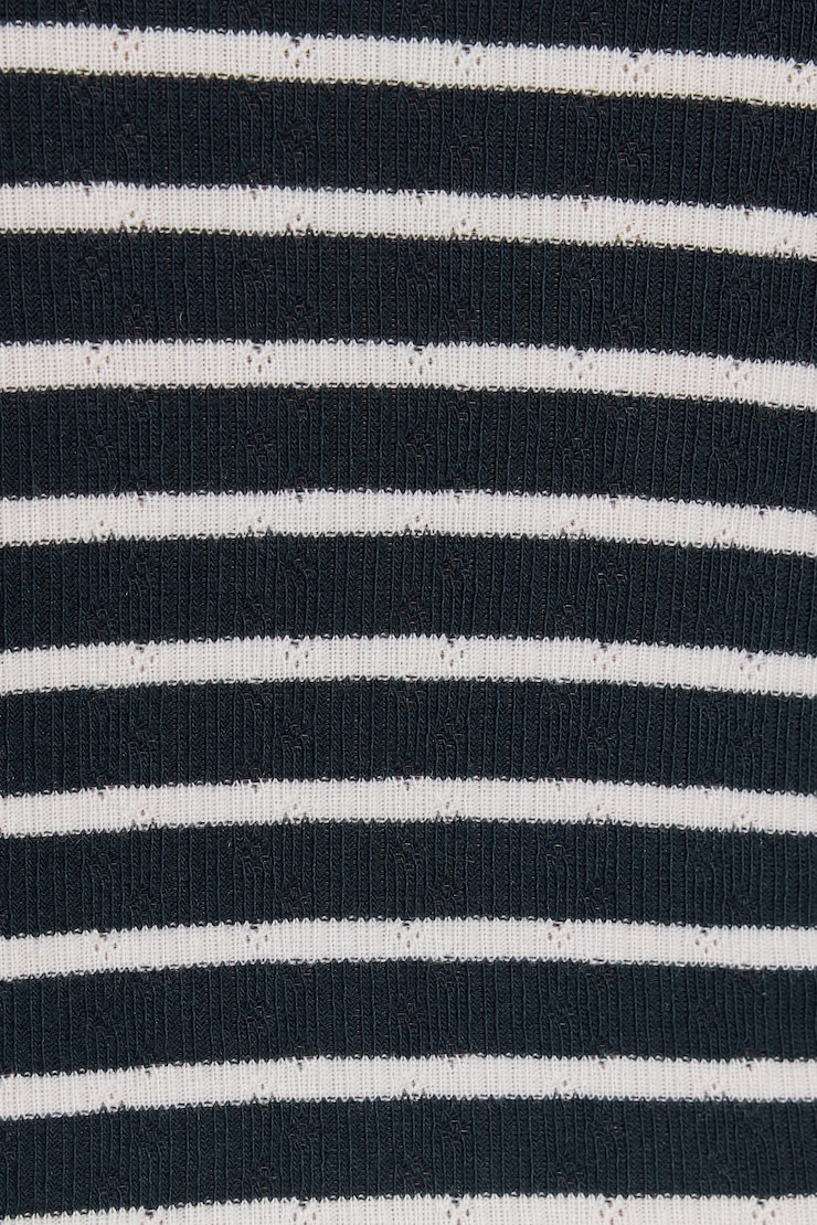 Pointelle Lettuce Edge Cami Top, Deep Indigo and White Stripes, large