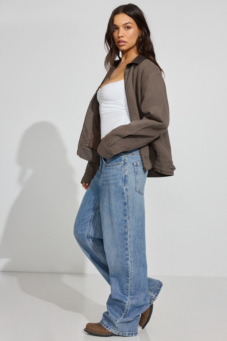 Twill Worker Jacket, Diesel Brown, large