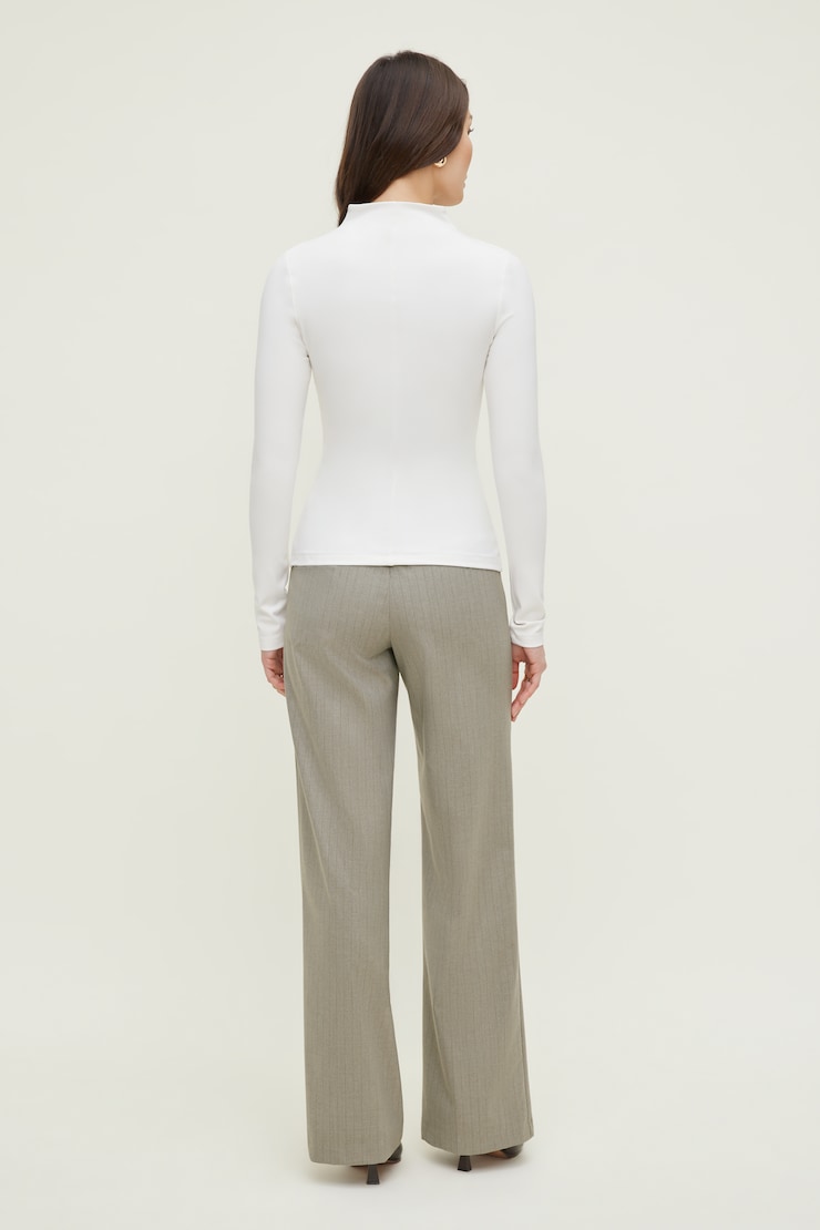 Mock Neck Long Sleeve Top Sea Salt Off White large