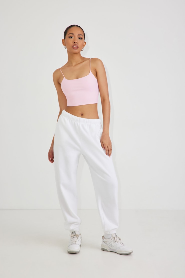 Eva Cropped Cami Top, Chalk Pink, large