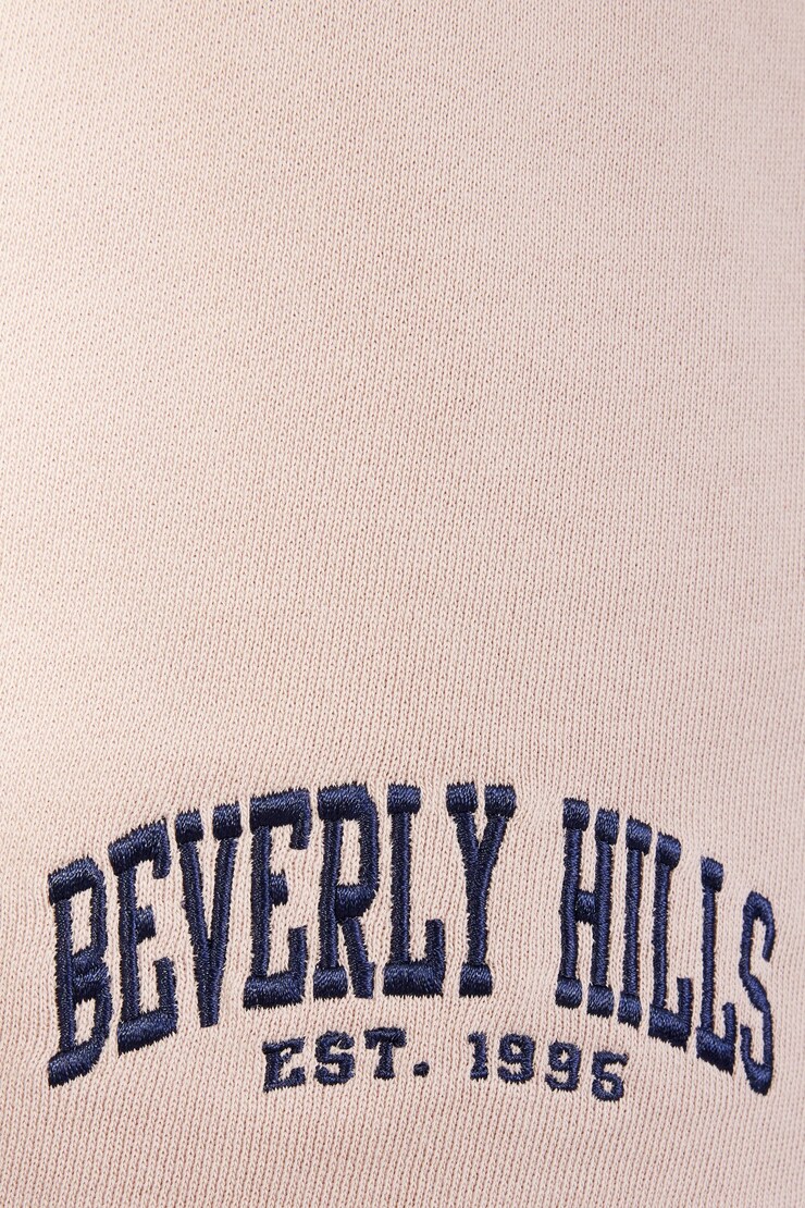 SoftTerry High Rise Shorts, Goat Brown with "Beverly Hills" Art, large