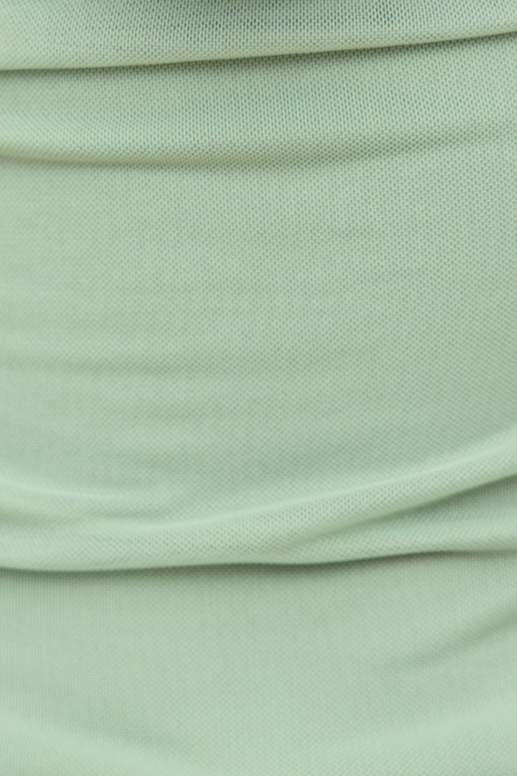 Cowl Neck Mesh Halter Top