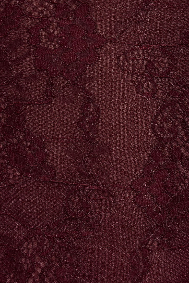 Lace Plunge Crossback Bodysuit, Maroon Banner, large